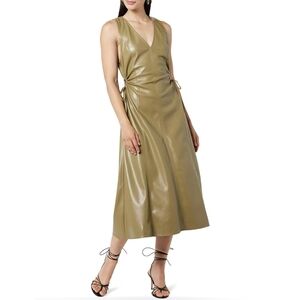 NWT The Drop Sabi Vegan Leather Cut-Out Midi Dress